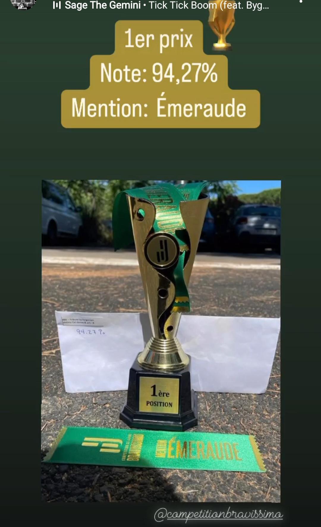 Bravissimo — 1er prix Émeraude